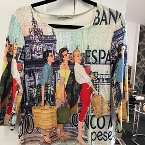 Vintage Y2K Women's Graphic Print Blouse women shopping in Paris Bellissima